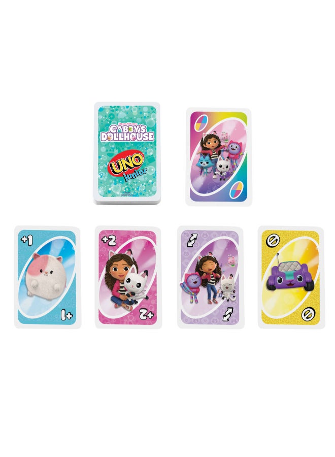 ماتيل جيمز UNO Junior Gabby’s Dollhouse Card Game for Kid Parties, Family Nights, Vacations & Travel - Image 5